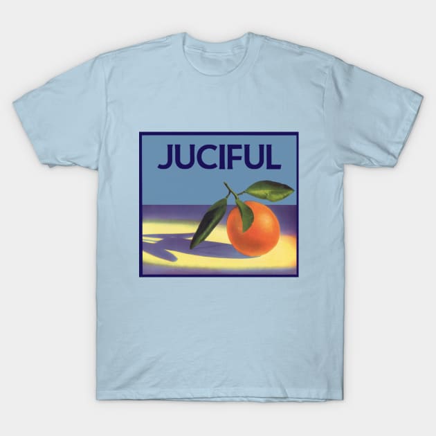 Vintage Juciful Oranges Fruit Crate Label T-Shirt by MasterpieceCafe